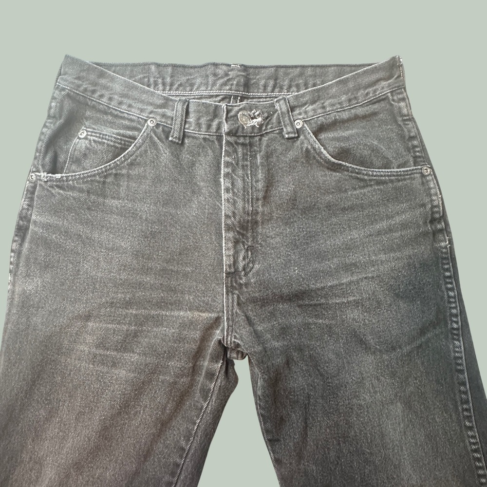 Vintage Wrangler Jeans Mens 30x28 Authentic Jeans Black Faded Straight Leg GOOD